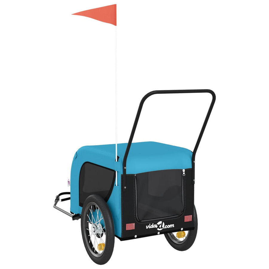 Hondenfietstrailer Oxford Stof En Ijzer 125 x 63 x 66 cm Blauw en zwart