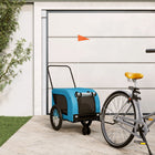 Hondenfietstrailer 125x63x66 cm blauw zwart