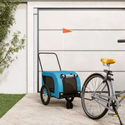 Hondenfietstrailer 125x63x66 cm blauw zwart