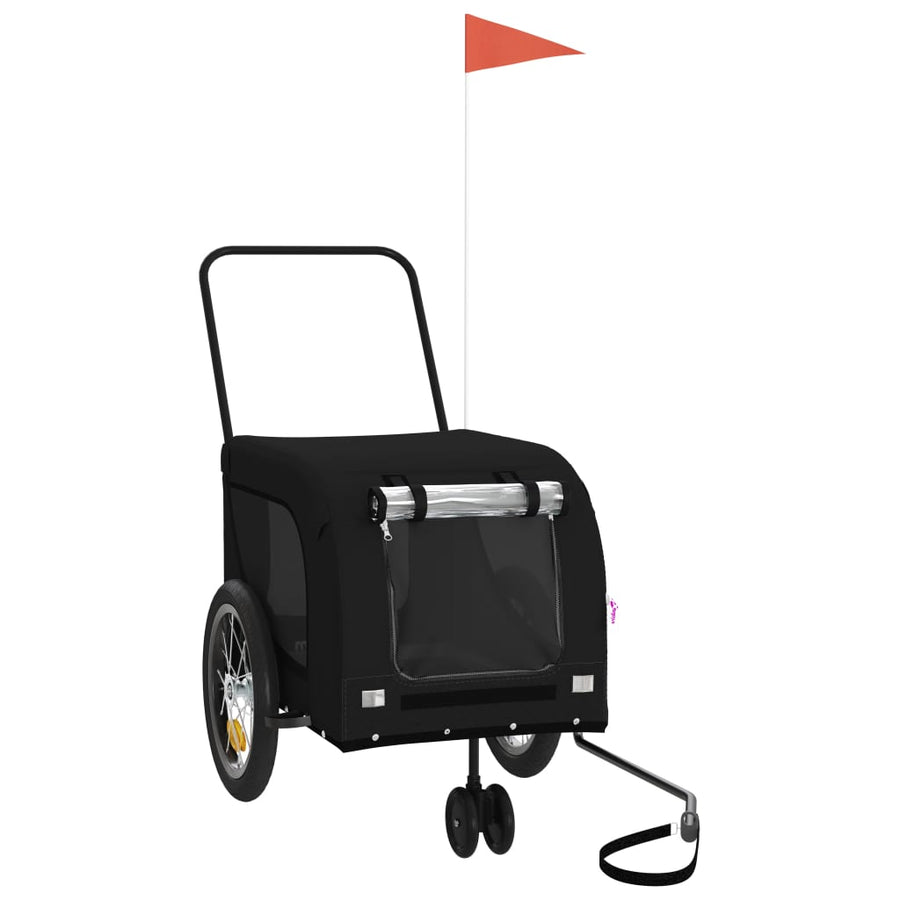 Hondenfietstrailer Oxford Stof En Ijzer Zwart 125 x 63 x 66 cm Zwart (met handvat)