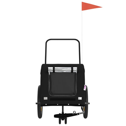 Hondenfietstrailer Oxford Stof En Ijzer Zwart 125 x 63 x 66 cm Zwart (met handvat)