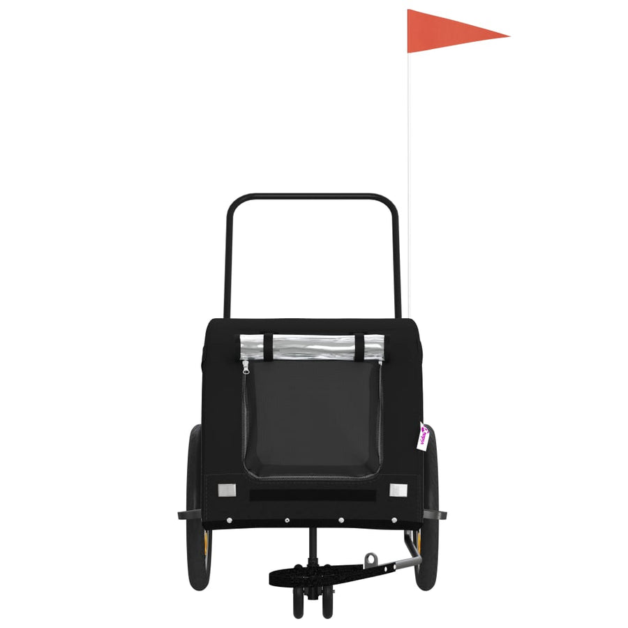 Hondenfietstrailer Oxford Stof En Ijzer Zwart 125 x 63 x 66 cm Zwart (met handvat)