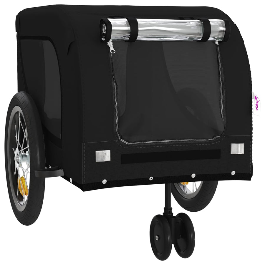 Hondenfietstrailer Oxford Stof En Ijzer Zwart 125 x 63 x 66 cm Zwart (met handvat)