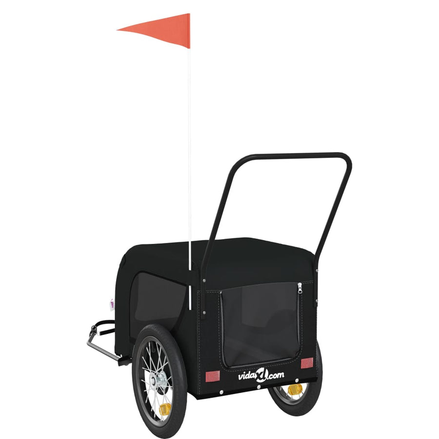 Hondenfietstrailer Oxford Stof En Ijzer Zwart 125 x 63 x 66 cm Zwart (met handvat)