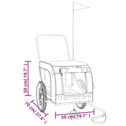 Hondenfietstrailer Oxford Stof En Ijzer Zwart 125 x 63 x 66 cm Zwart (met handvat)