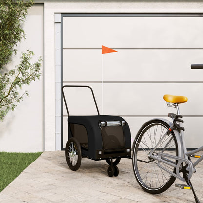 Hondenfietstrailer Oxford Stof En Ijzer Zwart 125 x 63 x 66 cm Zwart (met handvat)