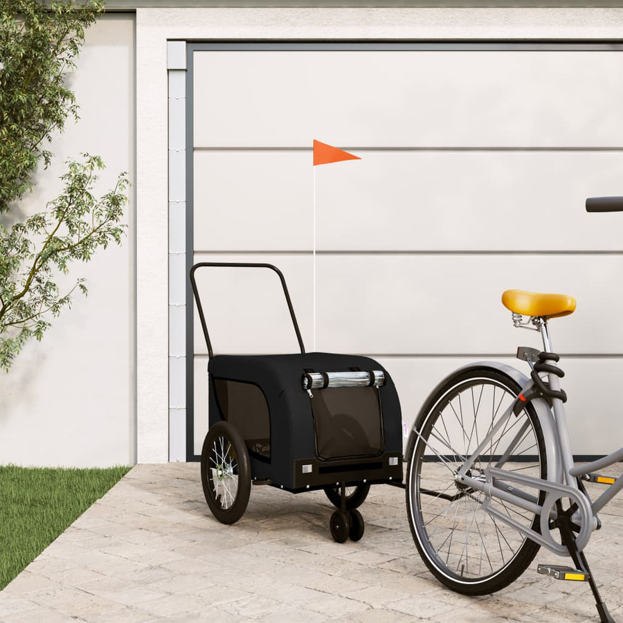 Hondenfietstrailer Oxford Stof En Ijzer Zwart 125 x 63 x 66 cm Zwart (met handvat)