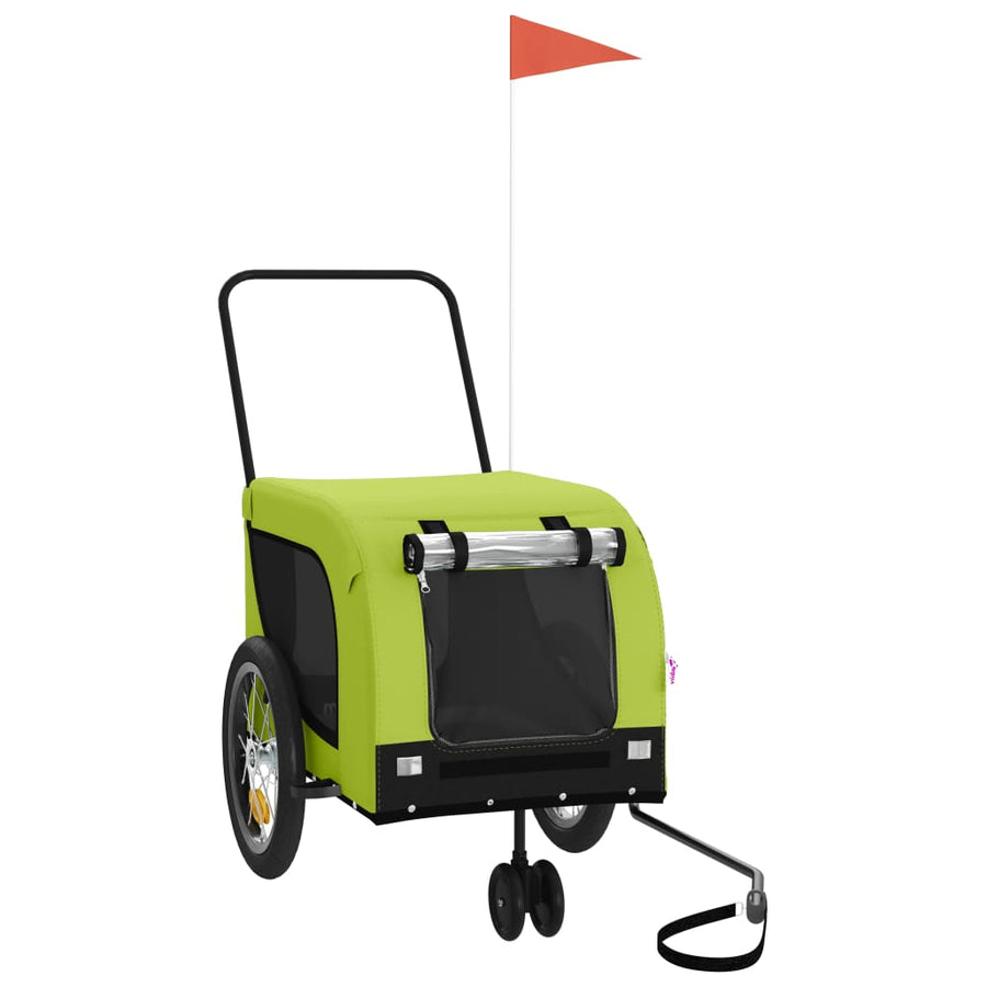 Hondenfietstrailer Oxford Stof En Ijzer 125 x 63 x 66 cm Groen en zwart