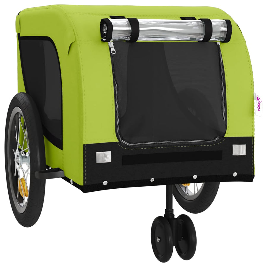 Hondenfietstrailer Oxford Stof En Ijzer 125 x 63 x 66 cm Groen en zwart