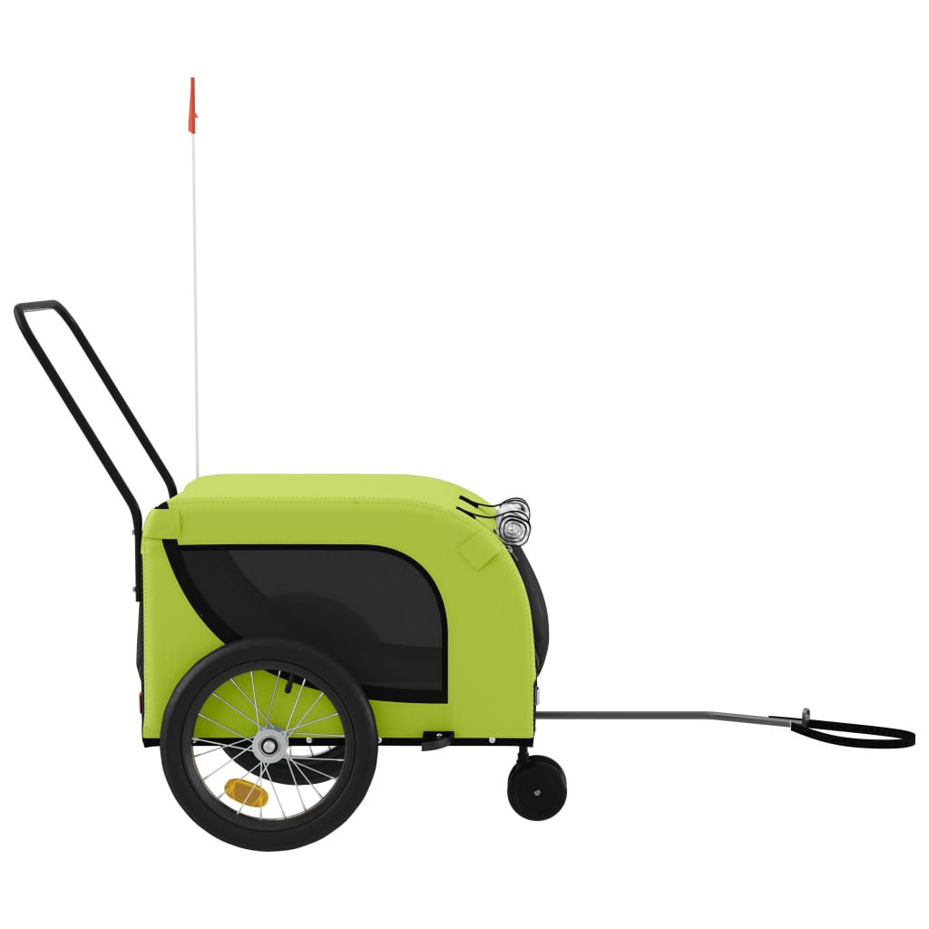 Hondenfietstrailer Oxford Stof En Ijzer 125 x 63 x 66 cm Groen en zwart