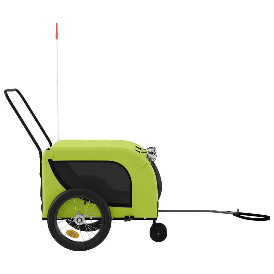 Hondenfietstrailer Oxford Stof En Ijzer 125 x 63 x 66 cm Groen en zwart
