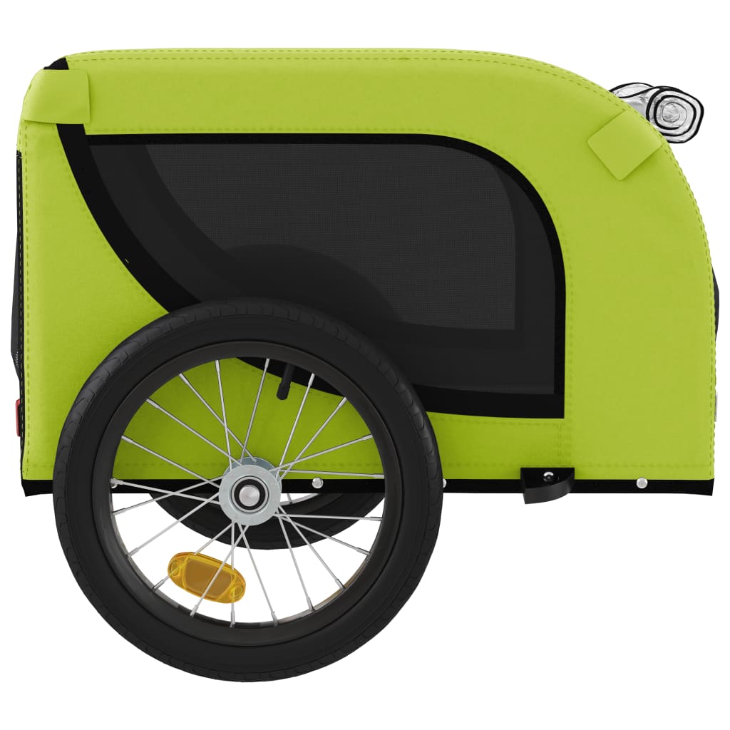 Hondenfietstrailer Oxford Stof En Ijzer 125 x 63 x 66 cm Groen en zwart