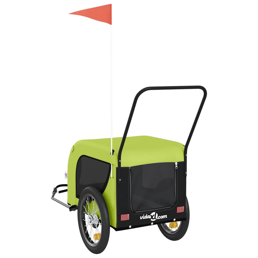 Hondenfietstrailer Oxford Stof En Ijzer 125 x 63 x 66 cm Groen en zwart