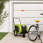Hondenfietstrailer 125x63x66 cm groen zwart