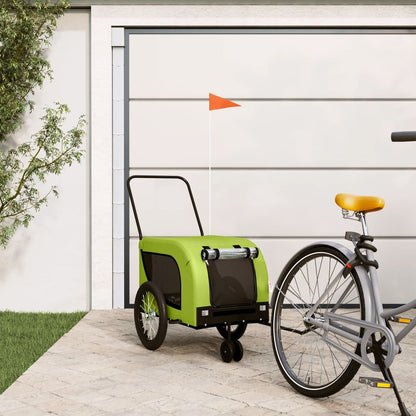 Hondenfietstrailer Oxford Stof En Ijzer 125 x 63 x 66 cm Groen en zwart