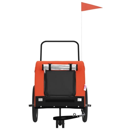 Hondenfietstrailer Oxford Stof En Ijzer 134 x 68 x 74 cm Oranje en zwart