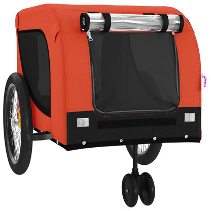 Hondenfietstrailer Oxford Stof En Ijzer 134 x 68 x 74 cm Oranje en zwart