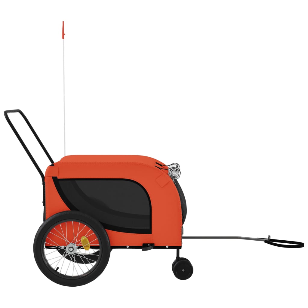 Hondenfietstrailer Oxford Stof En Ijzer 134 x 68 x 74 cm Oranje en zwart