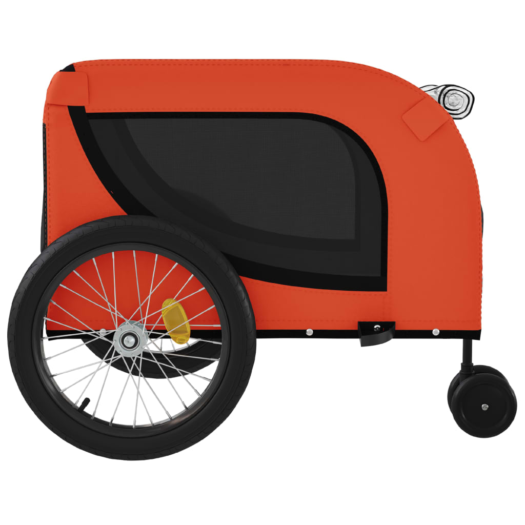 Hondenfietstrailer Oxford Stof En Ijzer 134 x 68 x 74 cm Oranje en zwart