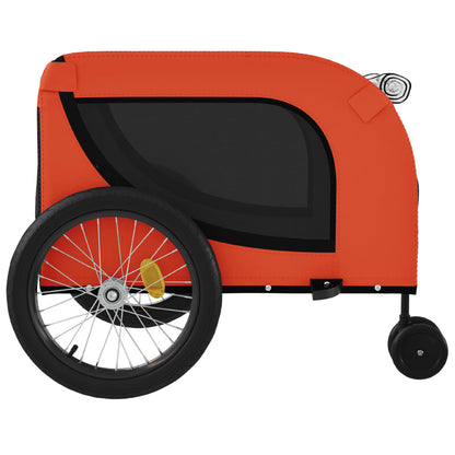 Hondenfietstrailer Oxford Stof En Ijzer 134 x 68 x 74 cm Oranje en zwart