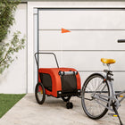 Hondenfietstrailer 134x68x74 cm oranje zwart
