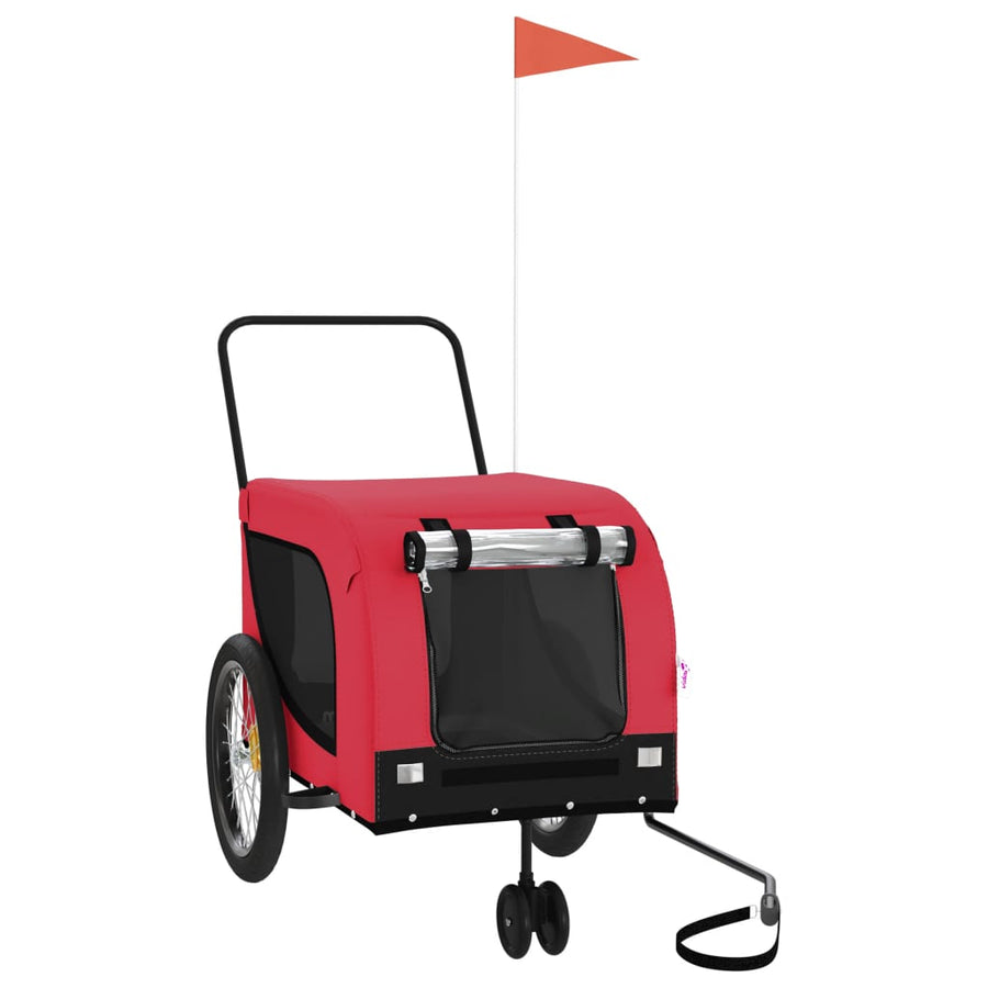 Hondenfietstrailer Oxford Stof En Ijzer 134 x 68 x 74 cm Rood en zwart