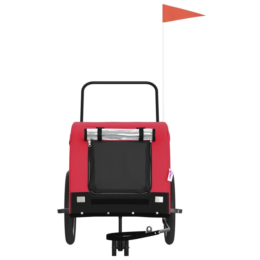 Hondenfietstrailer Oxford Stof En Ijzer 134 x 68 x 74 cm Rood en zwart