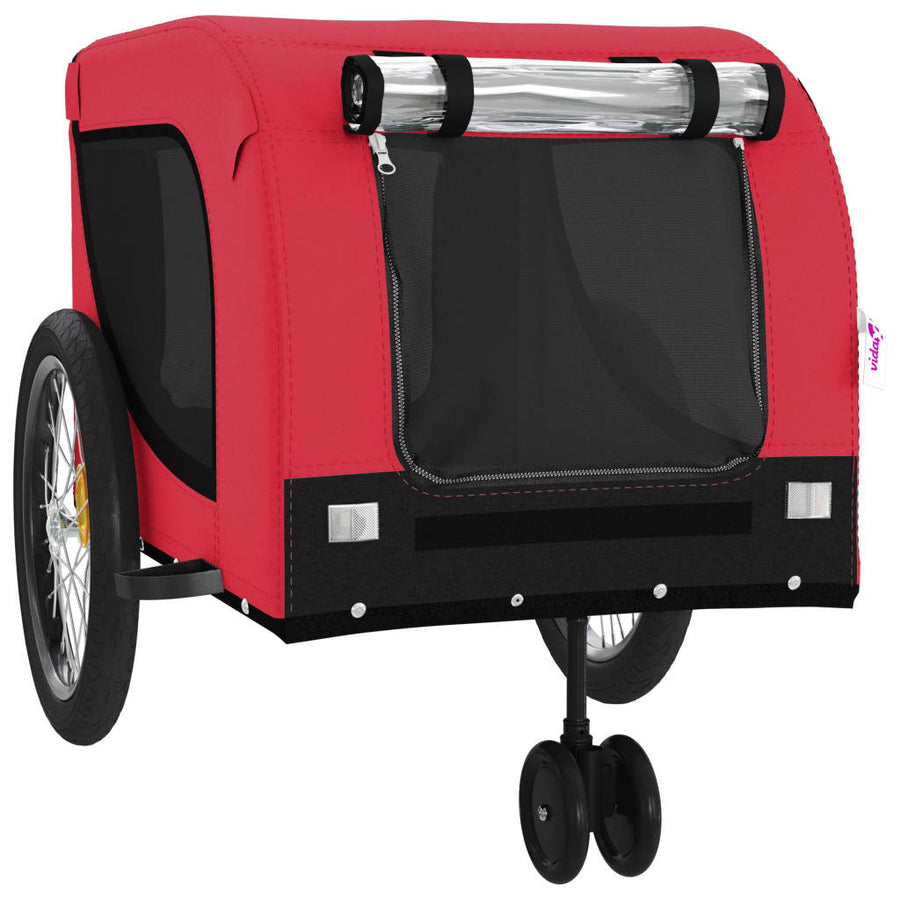 Hondenfietstrailer Oxford Stof En Ijzer 134 x 68 x 74 cm Rood en zwart
