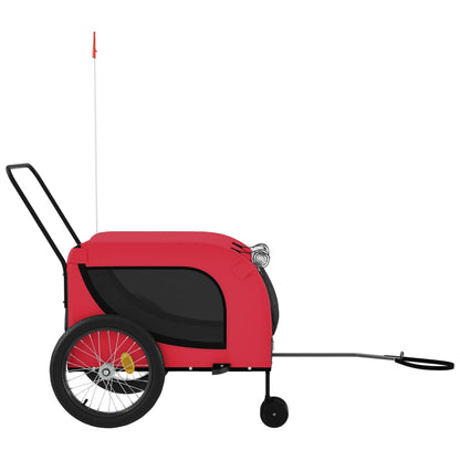 Hondenfietstrailer Oxford Stof En Ijzer 134 x 68 x 74 cm Rood en zwart