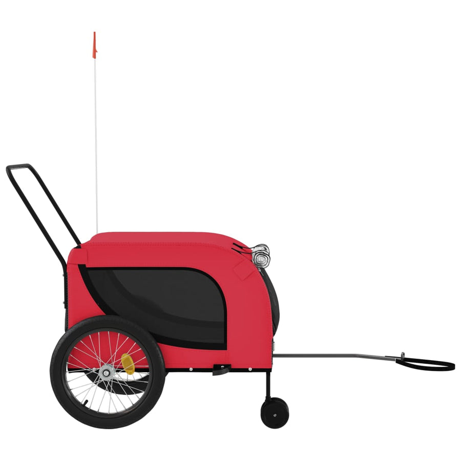 Hondenfietstrailer Oxford Stof En Ijzer 134 x 68 x 74 cm Rood en zwart
