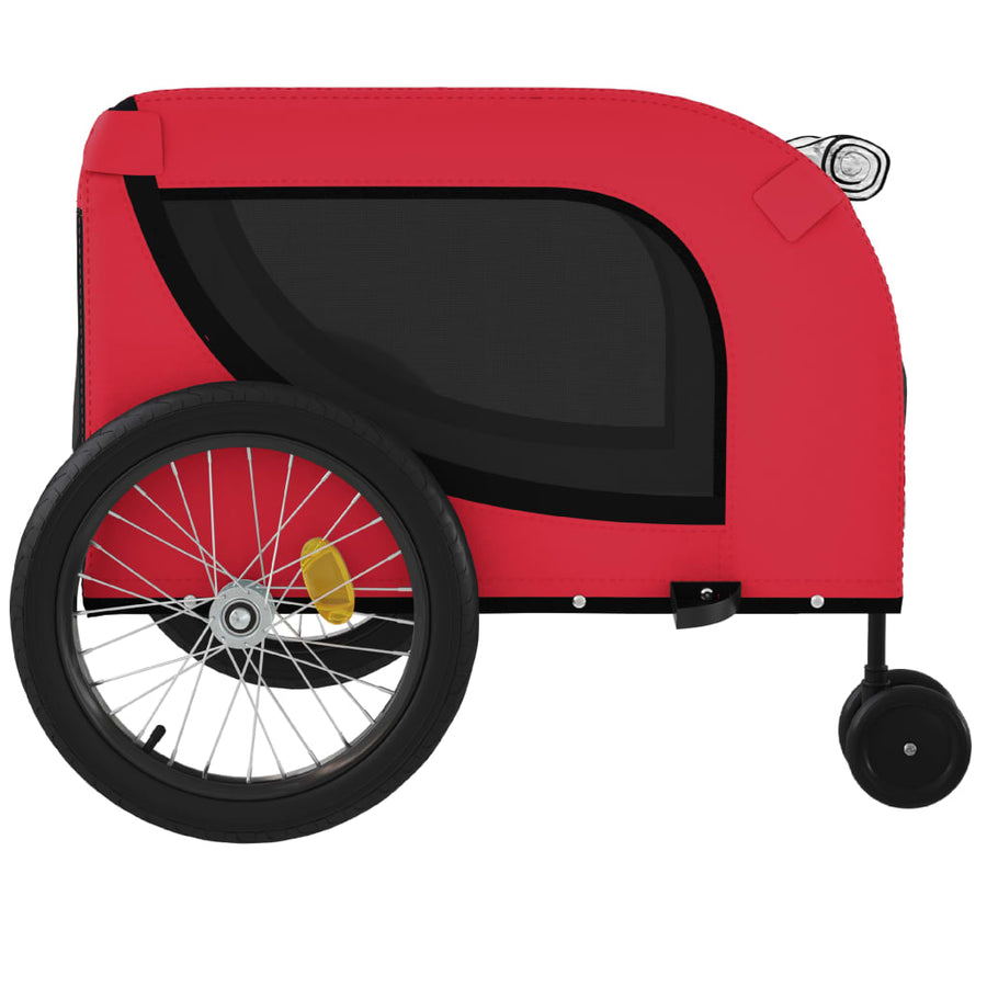Hondenfietstrailer Oxford Stof En Ijzer 134 x 68 x 74 cm Rood en zwart