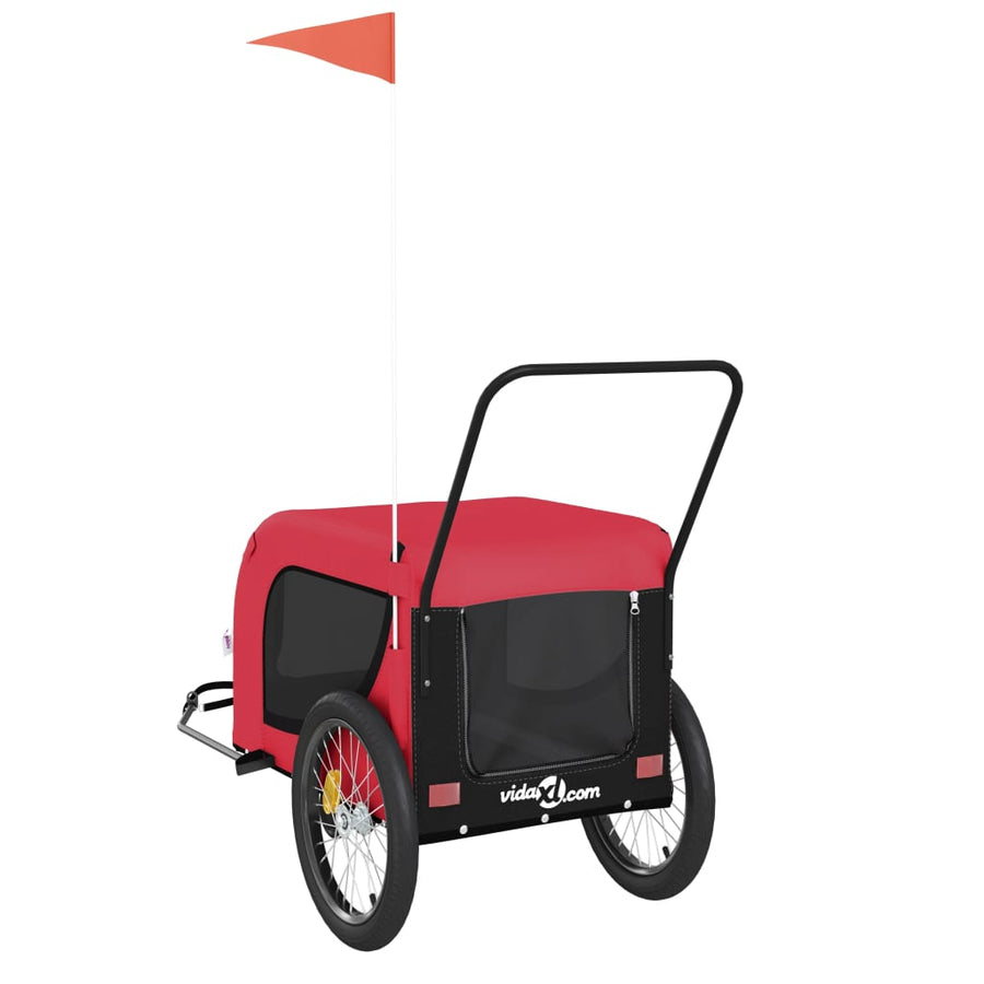 Hondenfietstrailer Oxford Stof En Ijzer 134 x 68 x 74 cm Rood en zwart
