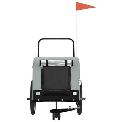 Hondenfietstrailer Oxford Stof En Ijzer 134 x 68 x 74 cm Grijs en zwart
