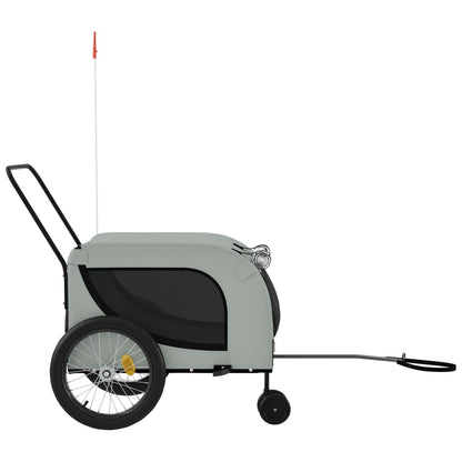 Hondenfietstrailer Oxford Stof En Ijzer 134 x 68 x 74 cm Grijs en zwart