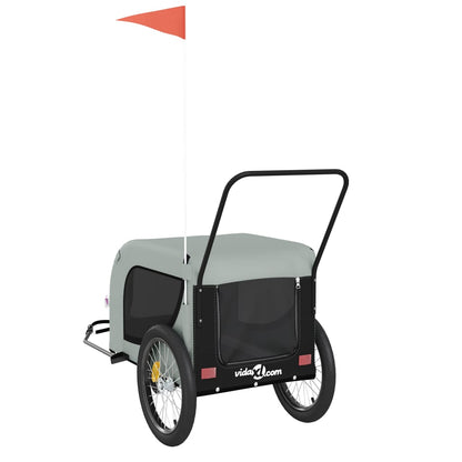 Hondenfietstrailer Oxford Stof En Ijzer 134 x 68 x 74 cm Grijs en zwart