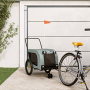 Hondenfietstrailer 134x68x74 cm grijs zwart