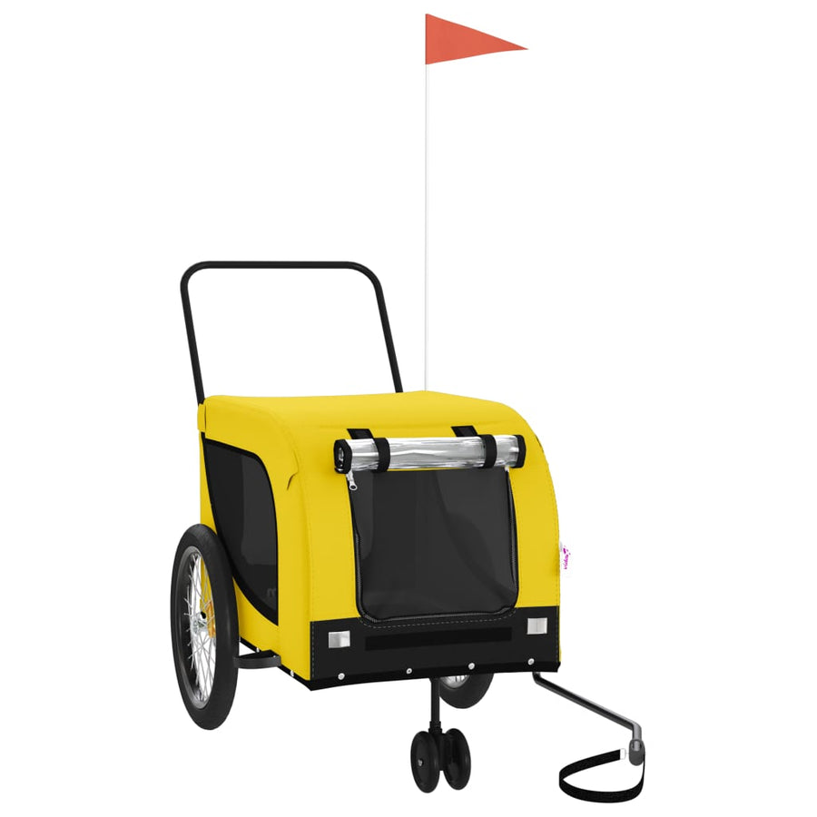 Hondenfietstrailer Oxford Stof En Ijzer 134 x 68 x 74 cm Geel en zwart