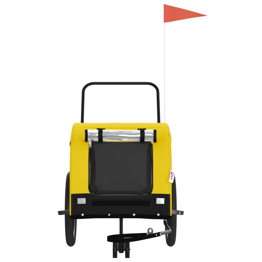 Hondenfietstrailer Oxford Stof En Ijzer 134 x 68 x 74 cm Geel en zwart