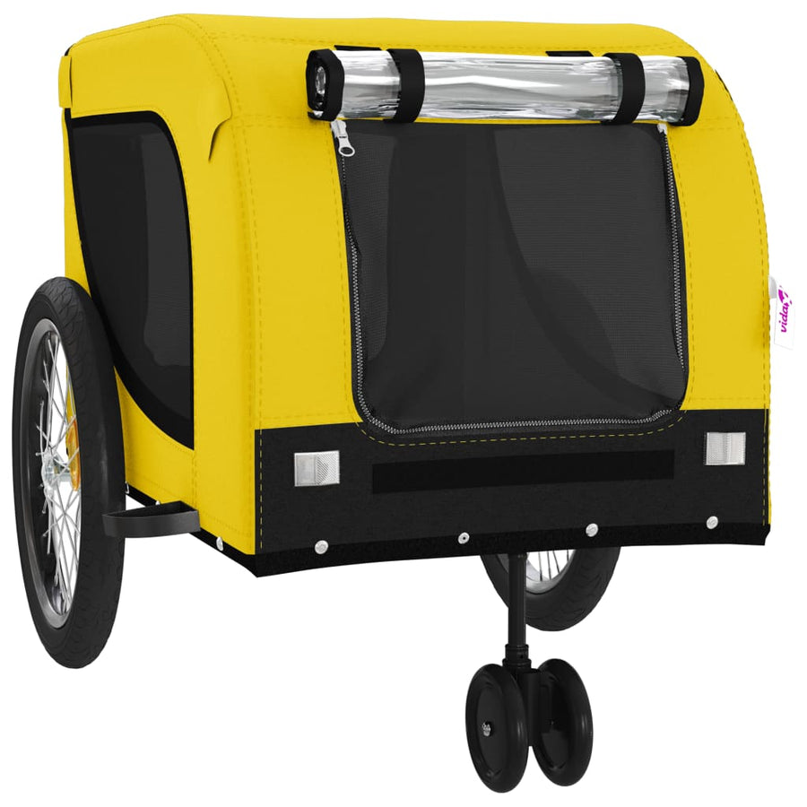 Hondenfietstrailer Oxford Stof En Ijzer 134 x 68 x 74 cm Geel en zwart