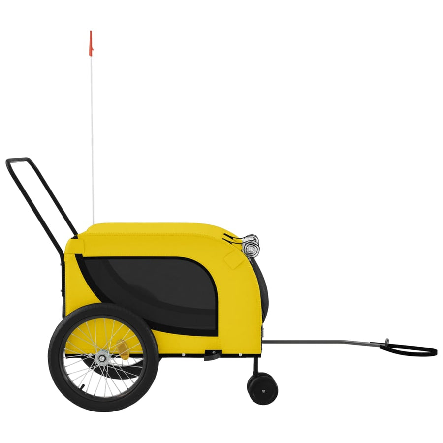 Hondenfietstrailer Oxford Stof En Ijzer 134 x 68 x 74 cm Geel en zwart