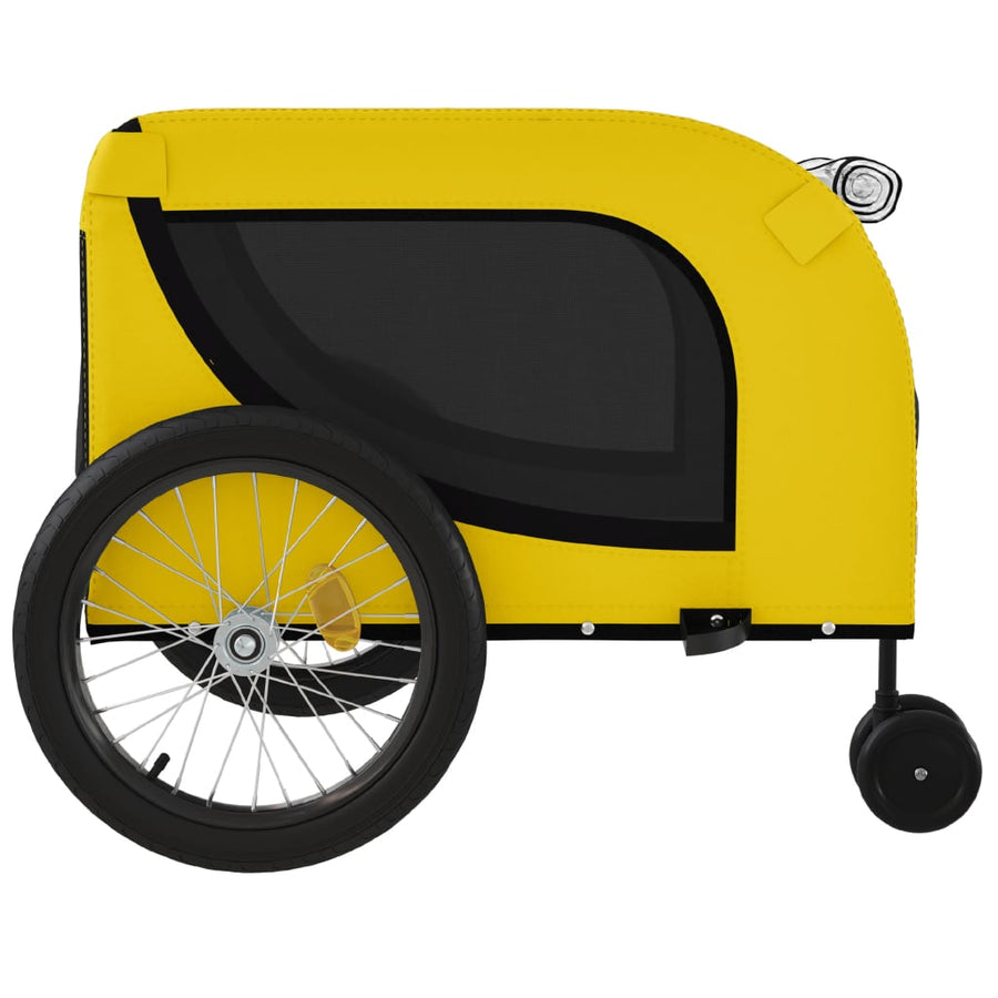 Hondenfietstrailer Oxford Stof En Ijzer 134 x 68 x 74 cm Geel en zwart