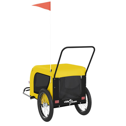 Hondenfietstrailer Oxford Stof En Ijzer 134 x 68 x 74 cm Geel en zwart