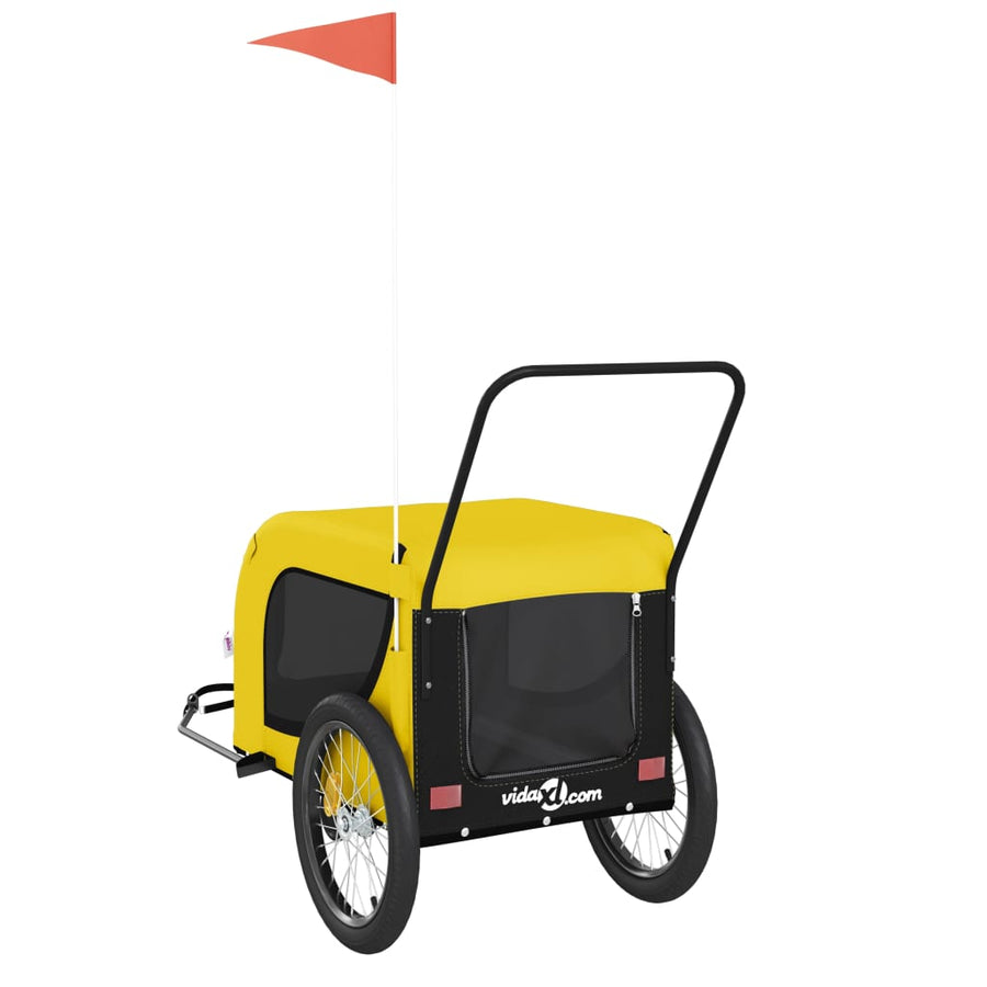 Hondenfietstrailer Oxford Stof En Ijzer 134 x 68 x 74 cm Geel en zwart