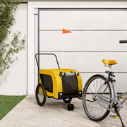 Hondenfietstrailer 134x68x74 cm geel zwart