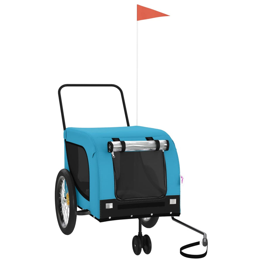 Hondenfietstrailer Oxford Stof En Ijzer 134 x 68 x 74 cm Blauw en zwart