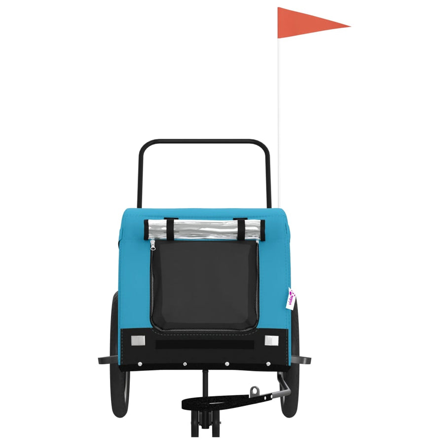 Hondenfietstrailer Oxford Stof En Ijzer 134 x 68 x 74 cm Blauw en zwart