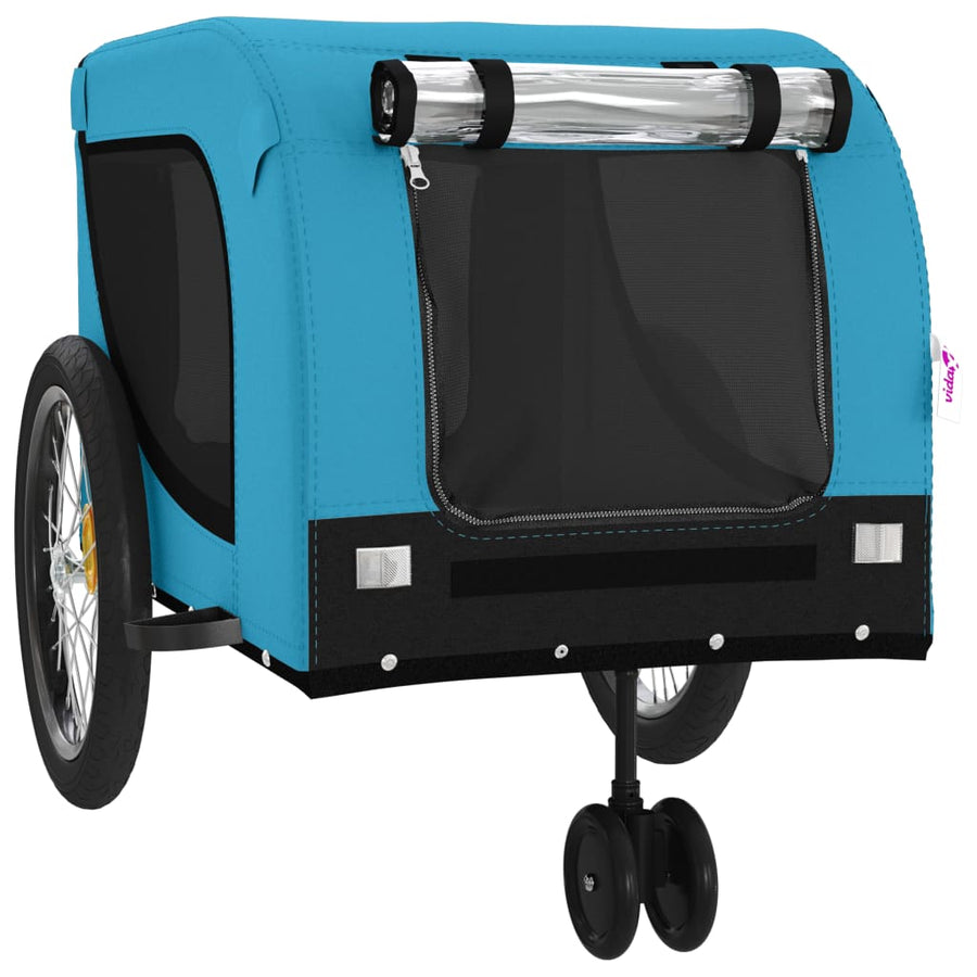 Hondenfietstrailer Oxford Stof En Ijzer 134 x 68 x 74 cm Blauw en zwart