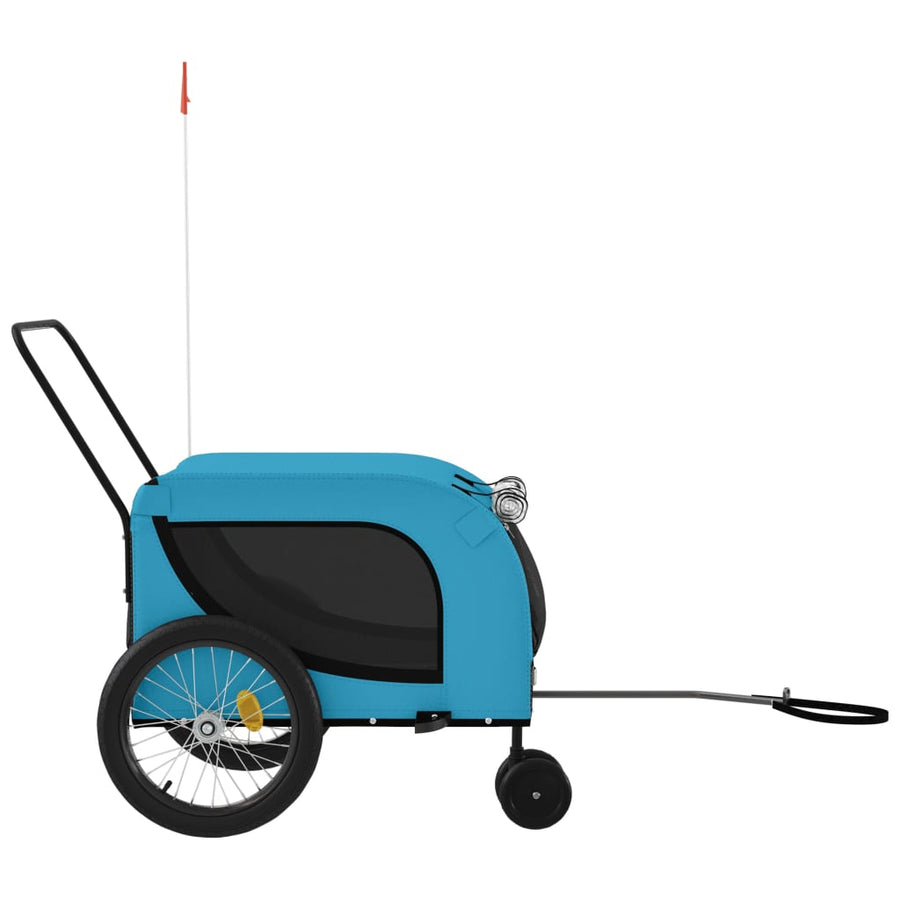 Hondenfietstrailer Oxford Stof En Ijzer 134 x 68 x 74 cm Blauw en zwart