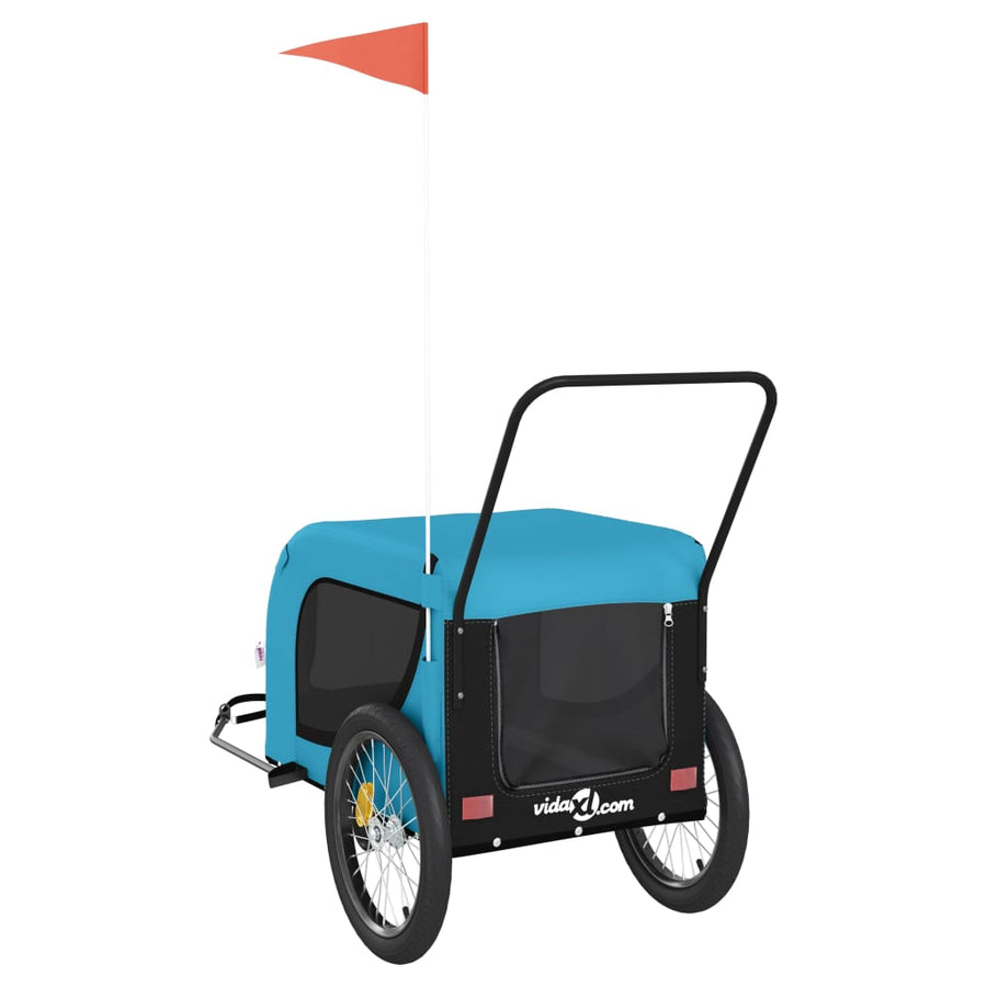 Hondenfietstrailer Oxford Stof En Ijzer 134 x 68 x 74 cm Blauw en zwart