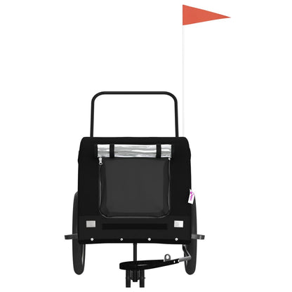 Hondenfietstrailer Oxford Stof En Ijzer Zwart 134 x 68 x 74 cm